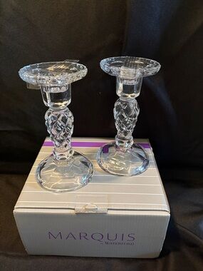 Marquis by Waterford Bougeoir Pair of Candlestick Holders